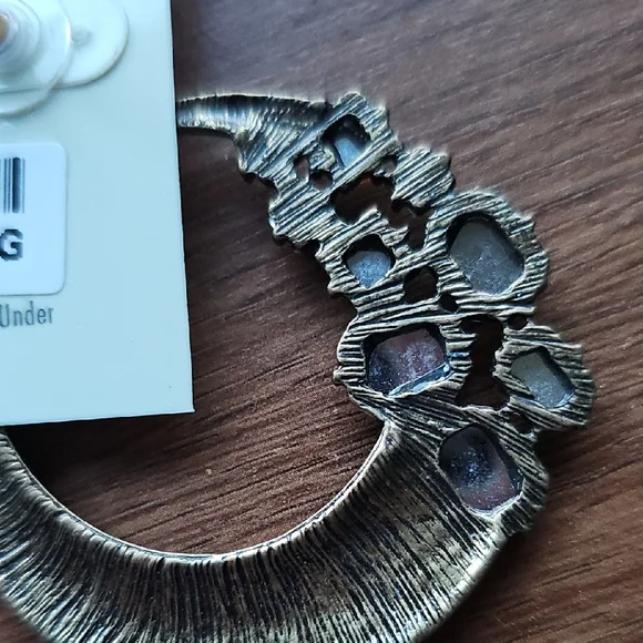 🌞 5 For $25 New Crystal Avenue Sparkly Brass Tan Jeweled Drop Earrings - Picture 2 of 6